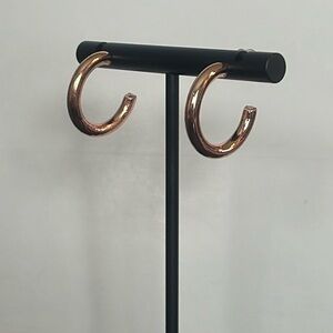 Rose Gold Polished Hoop Earrings